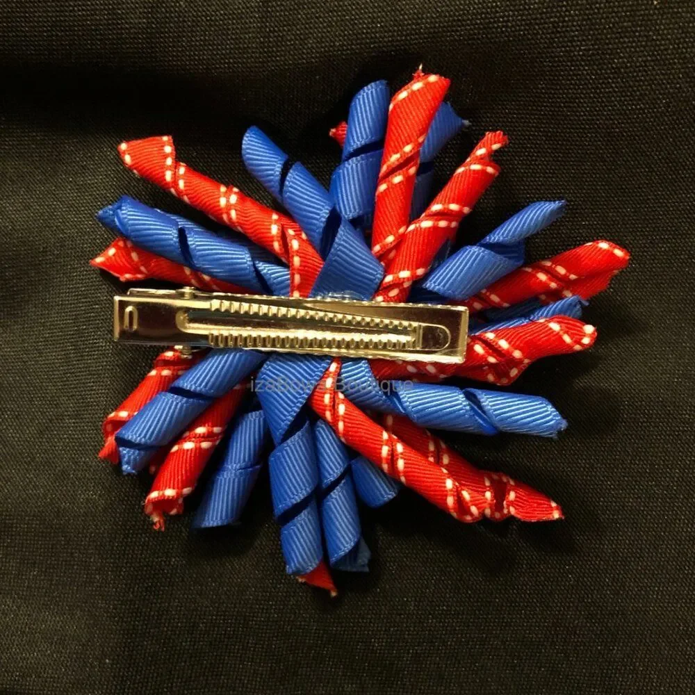 ***** Red & Royal Blue Korker Bow   4B2034   Handmade NWT Boutique